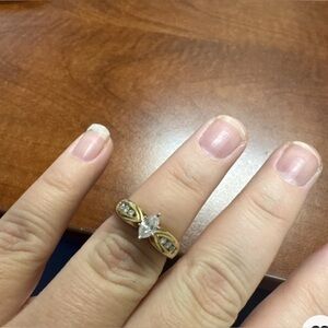 14K gold diamond engagement ring